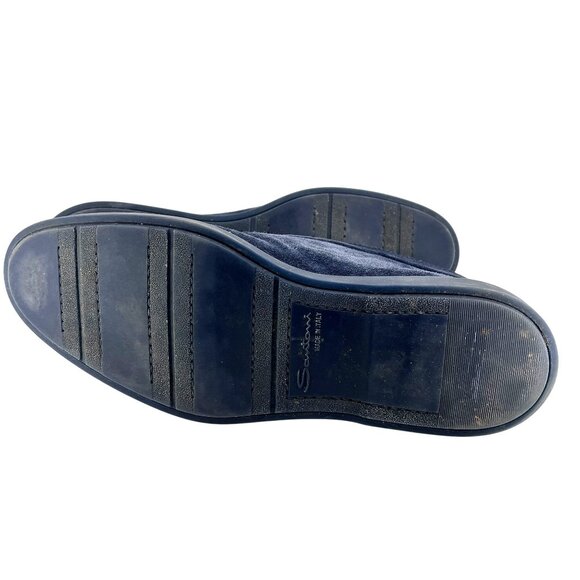 Santoni Andvari Mens Navy Suede Ankle Boot Size 8.5 Made In Italy - Picture 6 of 7